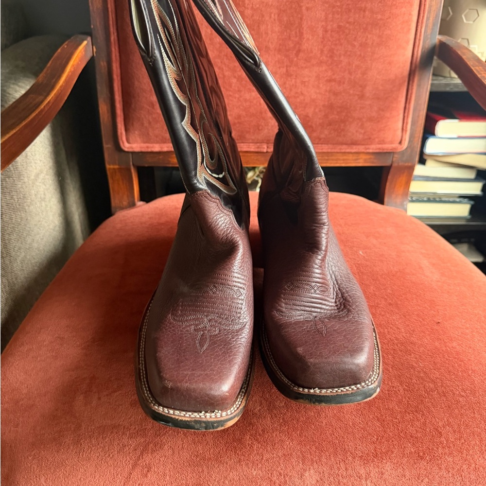 Men's Durango brand Brown Leather cowboy square toe Boots